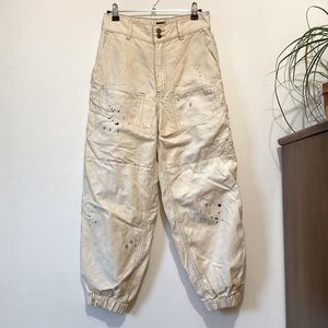 BDG urban outfitters paint splatter utility cargo pant in ecru